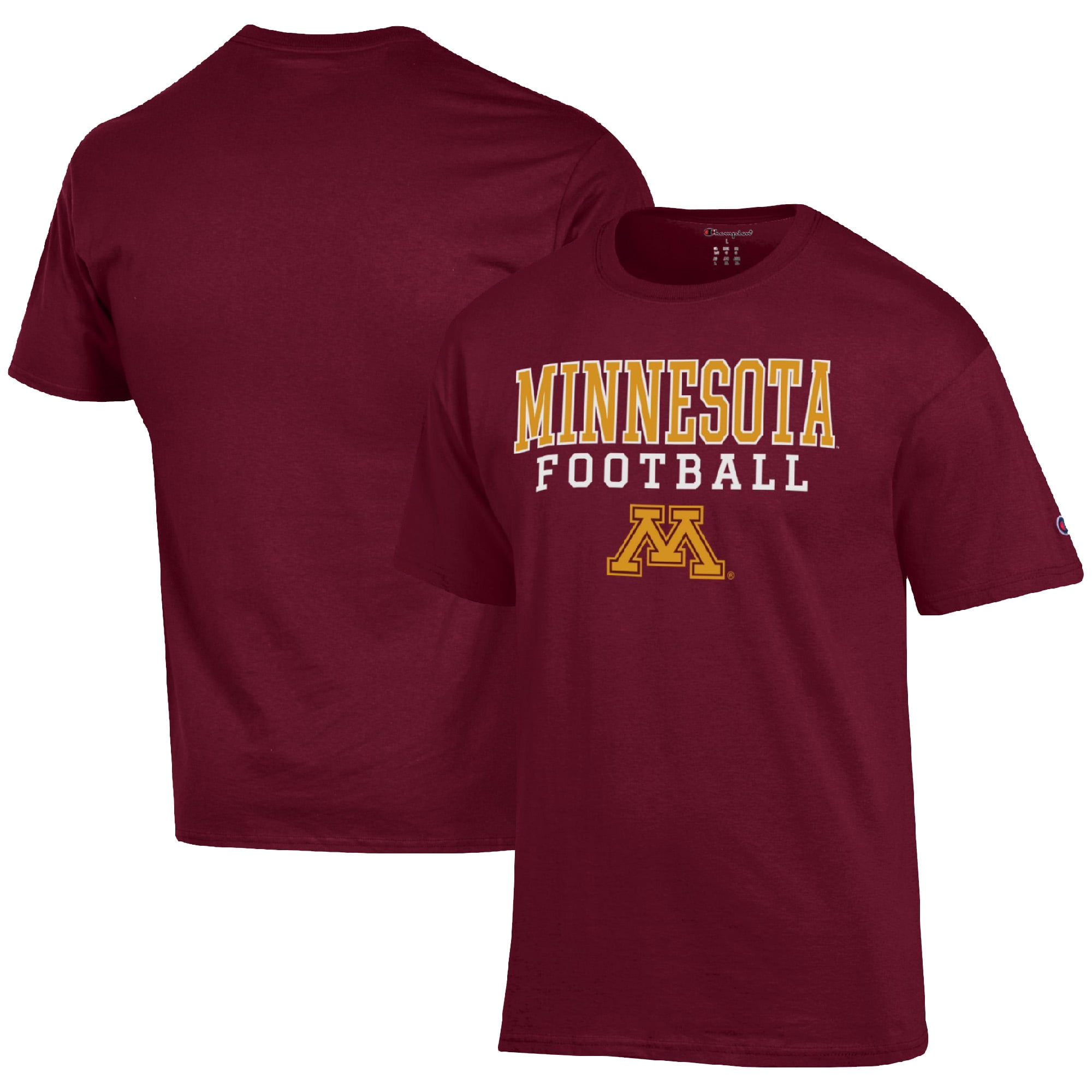 Men's Champion Maroon Minnesota Golden Gophers Football Stack T-Shirt ...