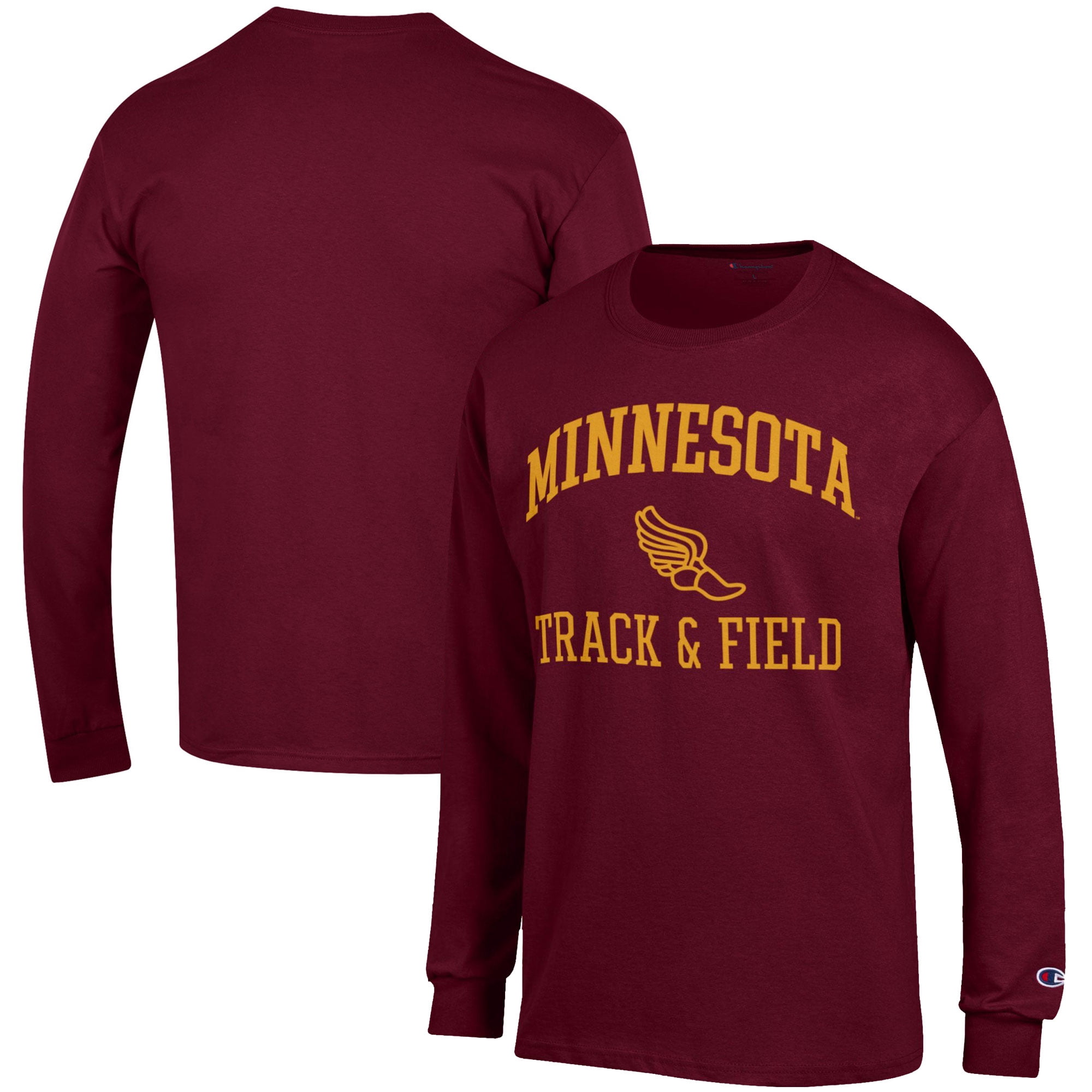 Men's Champion  Maroon Minnesota Golden Gophers Track & Field Icon Long Sleeve T-Shirt