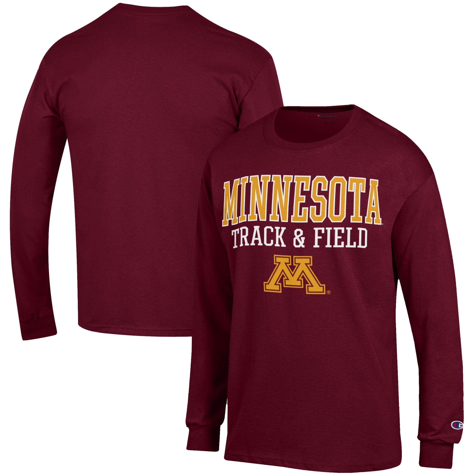 Men's Champion  Maroon Minnesota Golden Gophers Track & Field Stack Long Sleeve T-Shirt