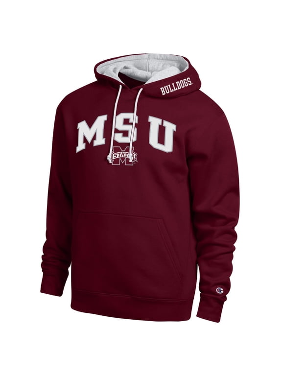 Men's Champion Maroon Mississippi State Bulldogs Arch Tackle Twill Hoodie