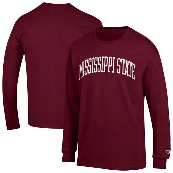 Men's Champion Maroon Mississippi State Bulldogs Basic Arch Long Sleeve T-Shirt