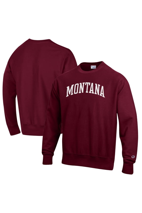 Men's Champion Maroon Montana Grizzlies Reverse Weave Fleece Crewneck Sweatshirt