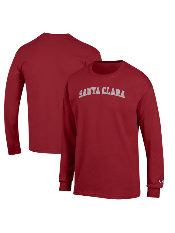 Men's Champion Maroon Santa Clara Broncos Jersey Long Sleeve T-Shirt