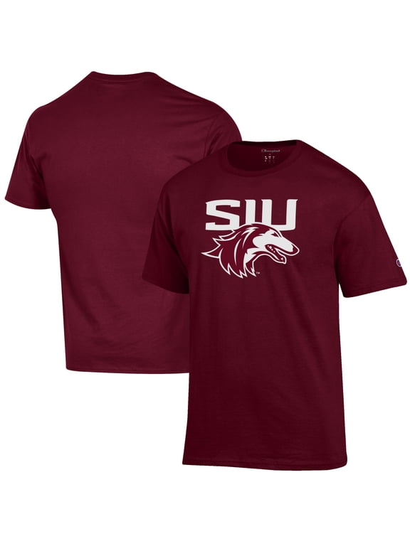 Men's Champion Maroon Southern Illinois Salukis Primary Jersey T-Shirt