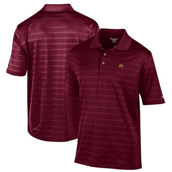 Men's Champion Maroon Texas State Bobcats Relaxed Fit Textured Solid Polo