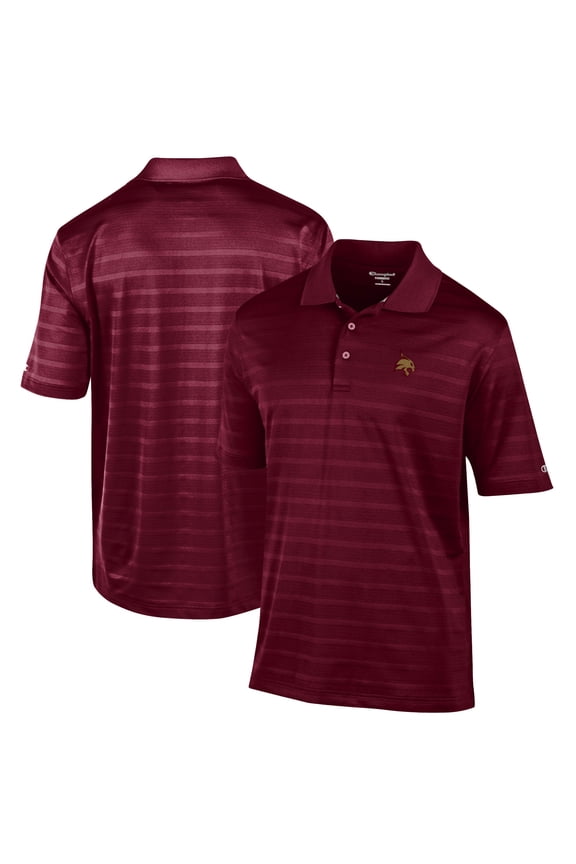 Men's Champion Maroon Texas State Bobcats Relaxed Fit Textured Solid Polo