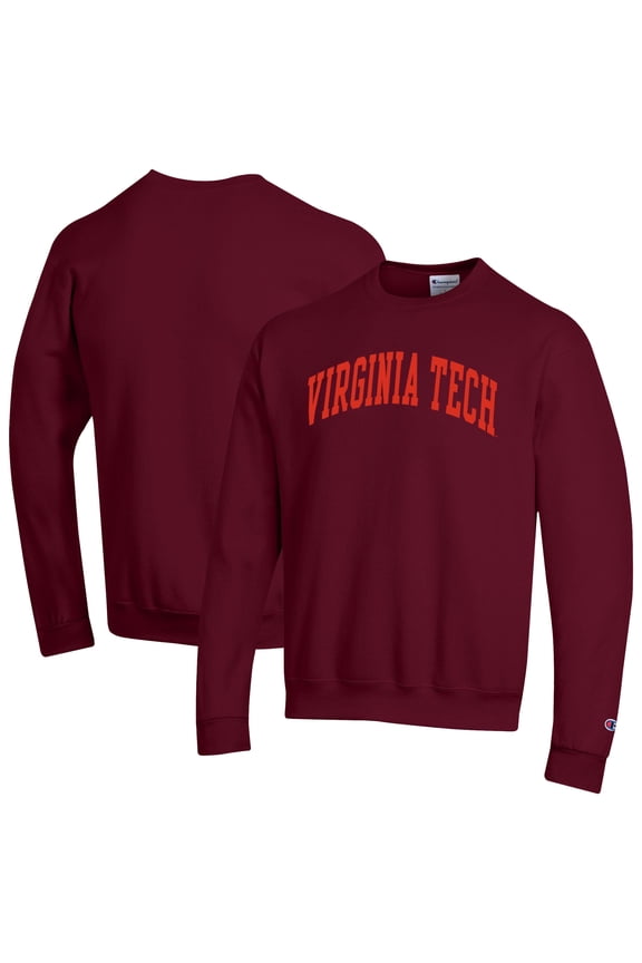 Men's Champion Maroon Virginia Tech Hokies Basic Arch Fleece Pullover Sweatshirt