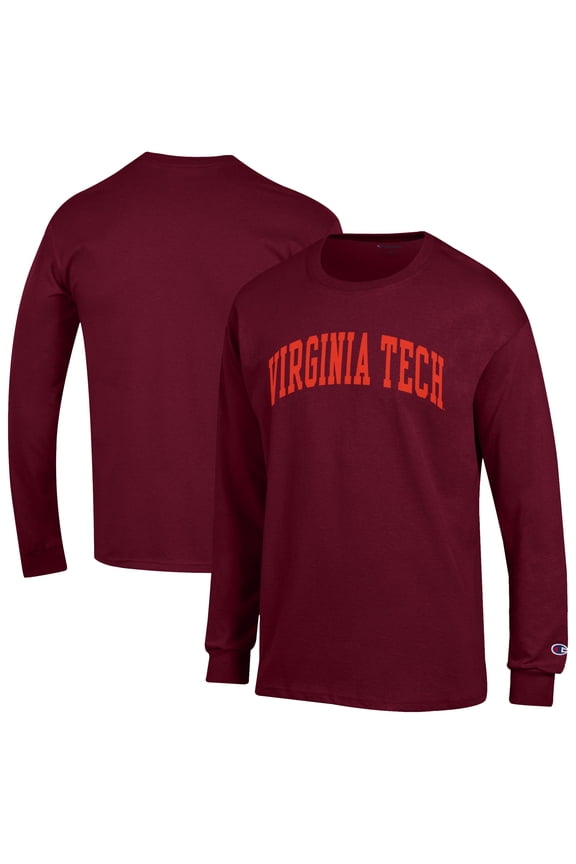 Men's Champion Maroon Virginia Tech Hokies Basic Arch Long Sleeve T-Shirt
