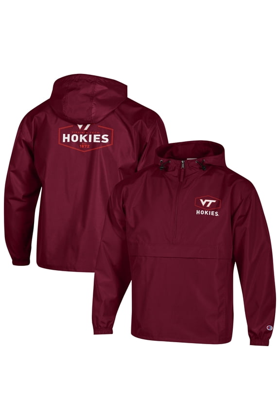Men's Champion Maroon Virginia Tech Hokies Delay Packable Half-Zip Jacket