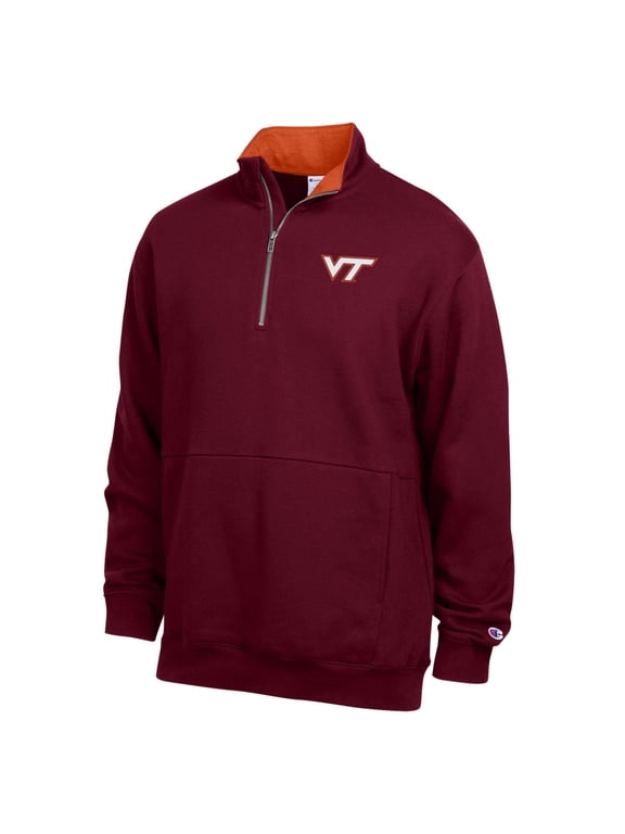 Men's Champion Maroon Virginia Tech Hokies Fleece Quarter-Zip Pullover