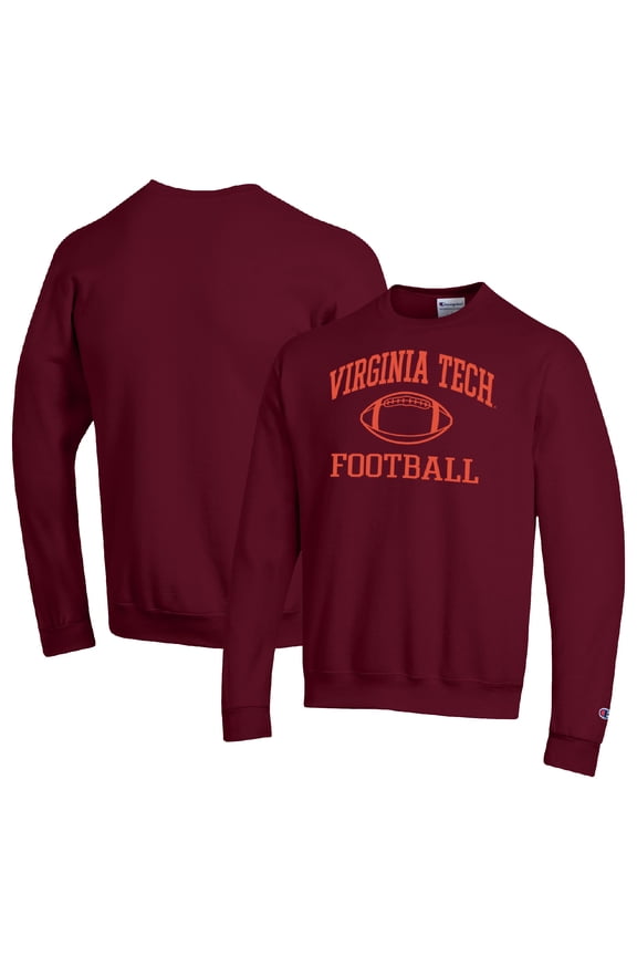 Men's Champion Maroon Virginia Tech Hokies Football Icon Pullover Sweatshirt