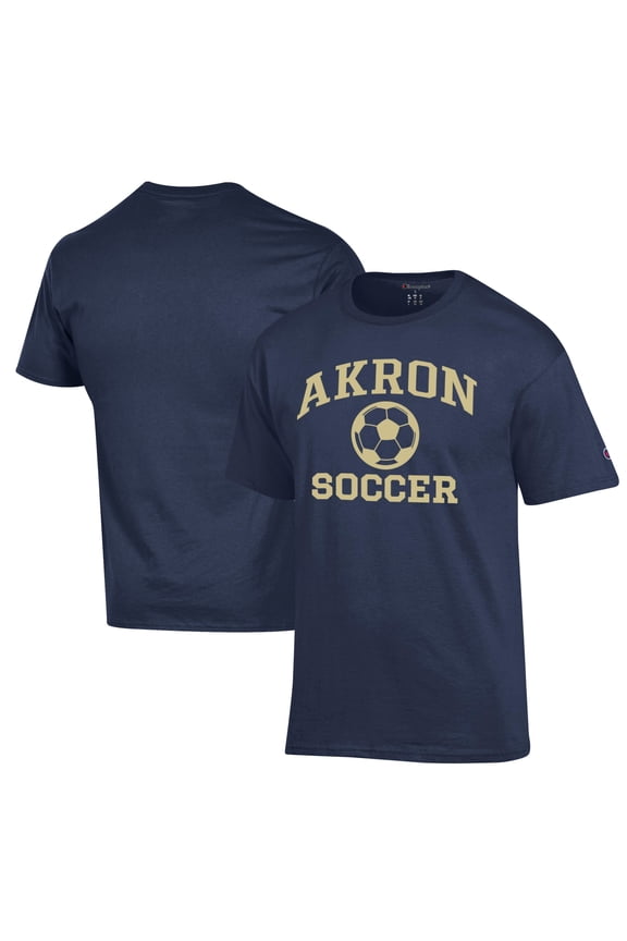 Men's Champion Navy Akron Zips Soccer Icon T-Shirt
