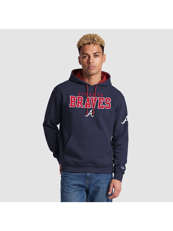Men's Champion Navy Atlanta Braves Fleece Hoodie