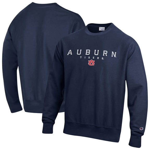 Men's Champion Navy Auburn Tigers Relentless Reverse Weave Sweatshirt