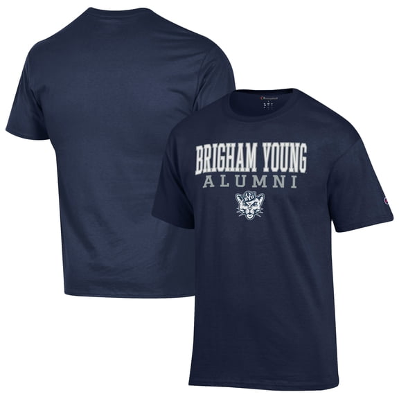 Men's Champion  Navy BYU Cougars Alumni Logo Stack T-Shirt