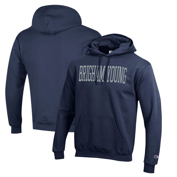 Men's Champion Navy BYU Cougars Eco Powerblend Pullover Hoodie