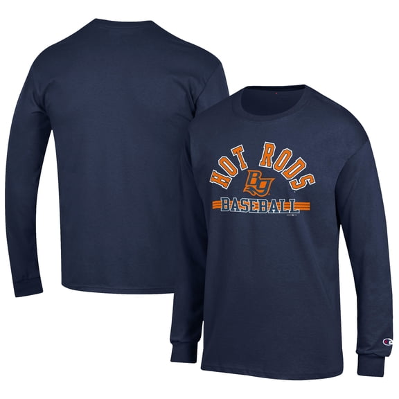 Men's Champion Navy Bowling Green Hot Rods Jersey Long Sleeve T-Shirt