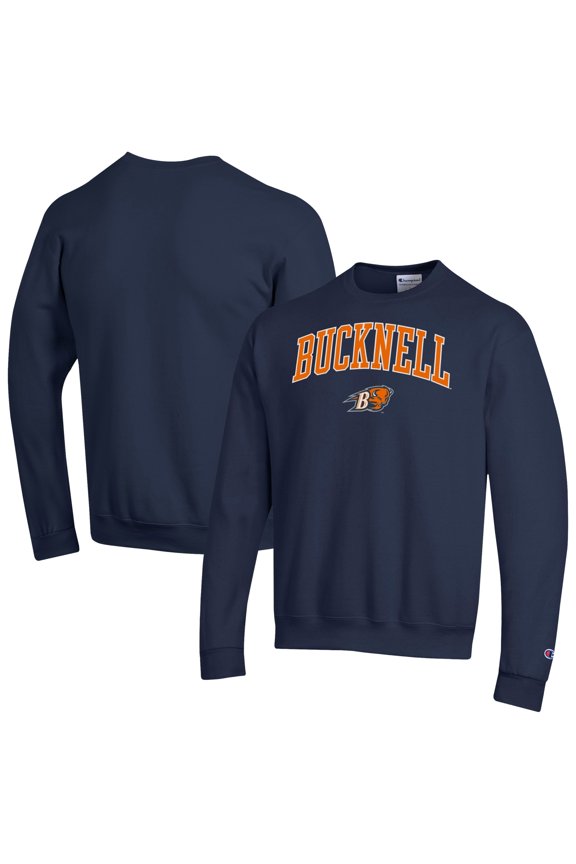 Men's Champion Navy Bucknell Bison  Campus Eco Powerblend Sweatshirt