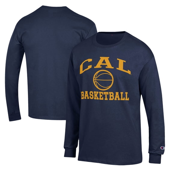 Men's Champion Navy Cal Bears Basketball Icon Long Sleeve T-Shirt