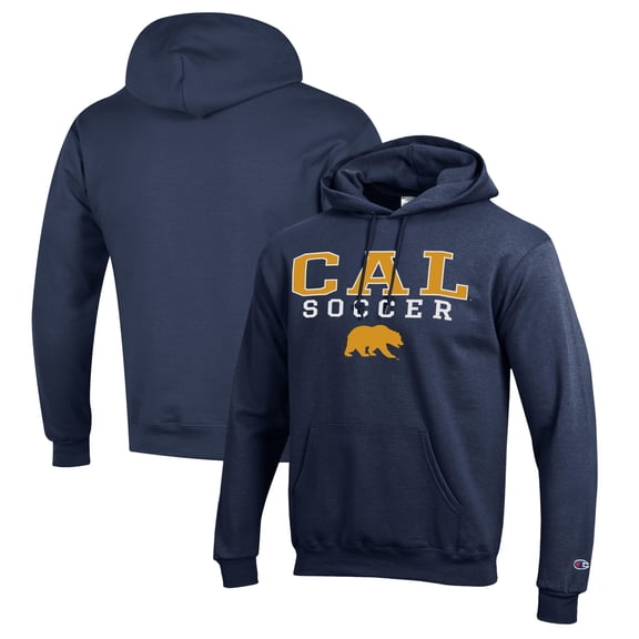 Men's Champion Navy Cal Bears Soccer Stack Logo Powerblend Pullover Hoodie