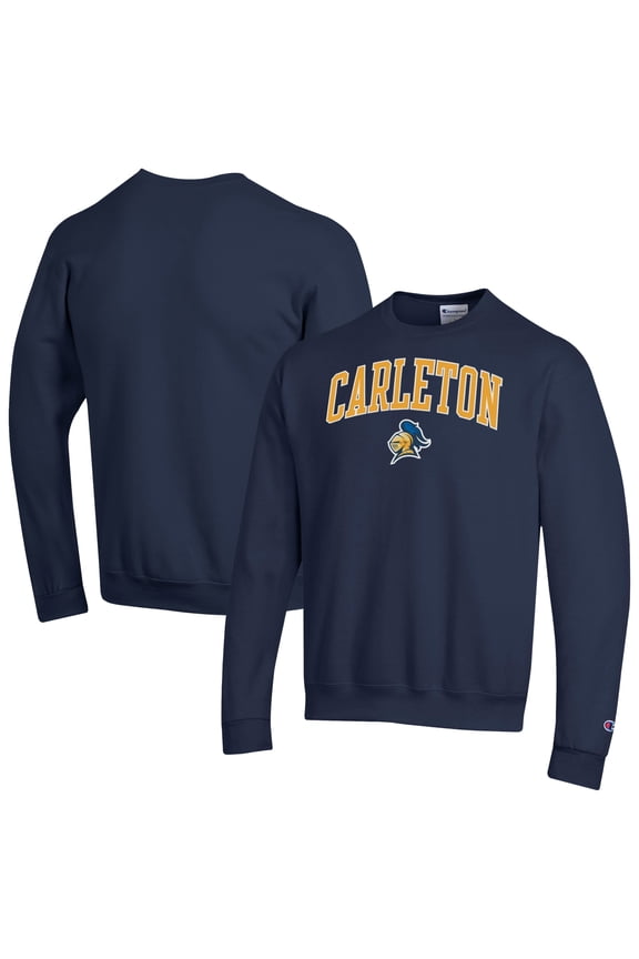 Men's Champion Navy Carleton Knights  Campus Eco Powerblend Sweatshirt