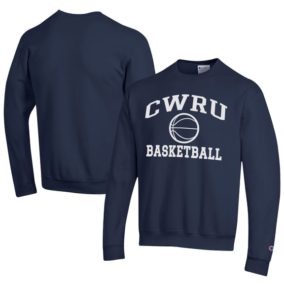 Men's Champion  Navy Case Western Reserve Spartans Icon Logo Basketball Eco Powerblend Pullover Sweatshirt