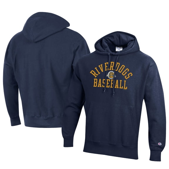 Men's Champion Navy Charleston RiverDogs Baseball Reverse Weave Pullover Hoodie