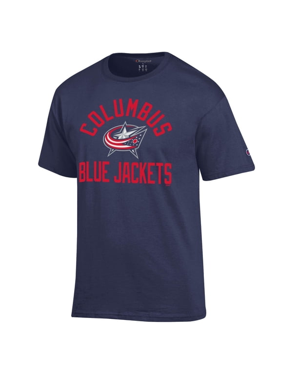 Men's Champion Navy Columbus Blue Jackets Primary Logo Jersey T-Shirt