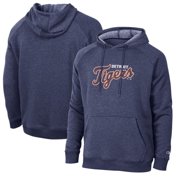 Men's Champion  Navy Detroit Tigers Triumph Tri-Blend Raglan Hoodie
