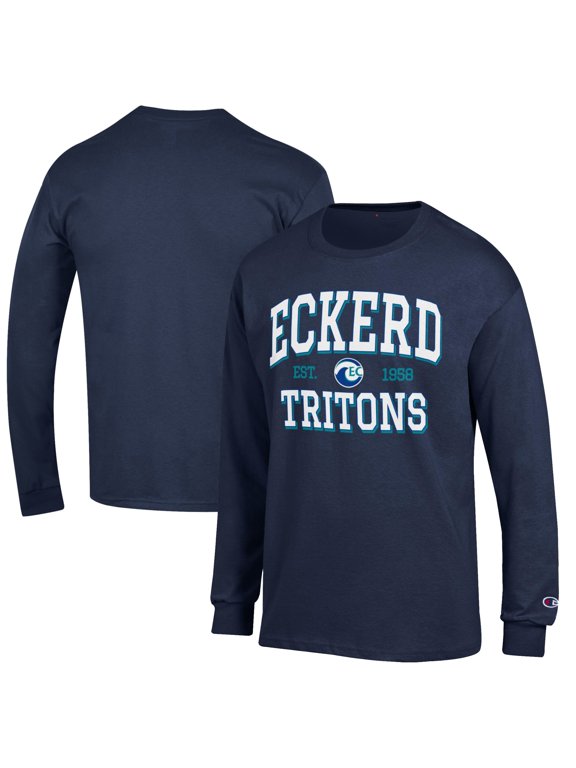 Men's Champion Navy Eckerd Tritons Jersey Est. Date Long Sleeve T-Shirt