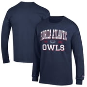 Mens Champion Navy Florida Atlantic Owls Jersey Est. Date Long Sleeve T-Shirt