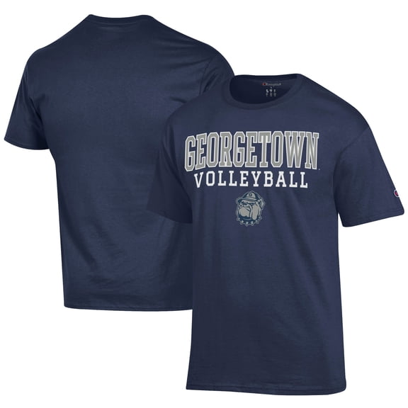 Men's Champion  Navy Georgetown Hoyas Icon Logo Volleyball Jersey T-Shirt