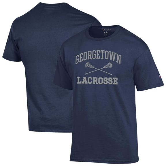 Men's Champion  Navy Georgetown Hoyas Lacrosse Icon T-Shirt