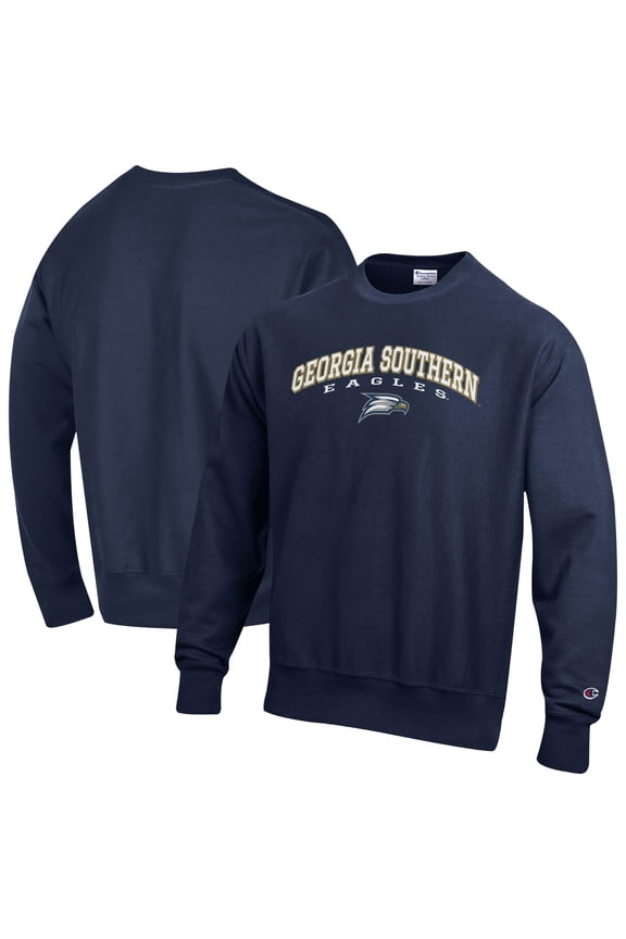 Men's Champion Navy Georgia Southern Eagles Reverse Weave Fleece Pullover Sweatshirt