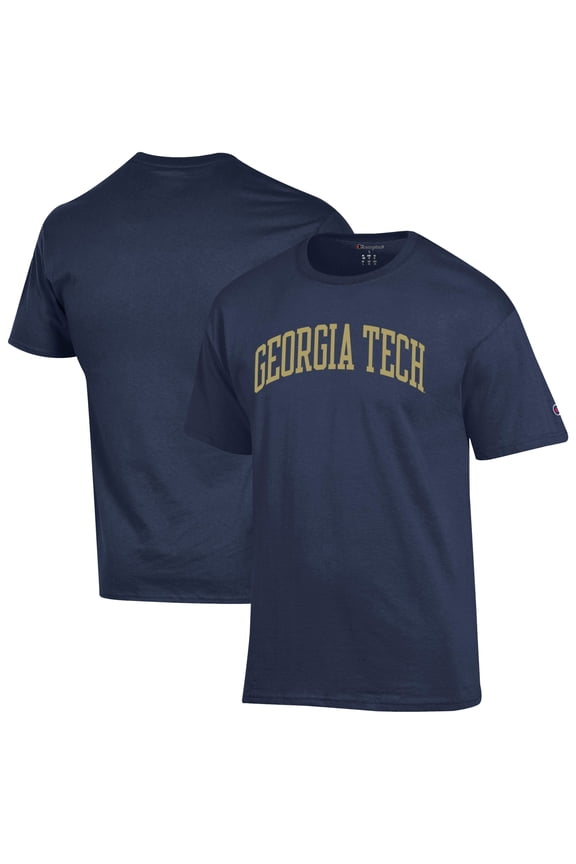 Men's Champion  Navy Georgia Tech Yellow Jackets Basic Arch T-Shirt