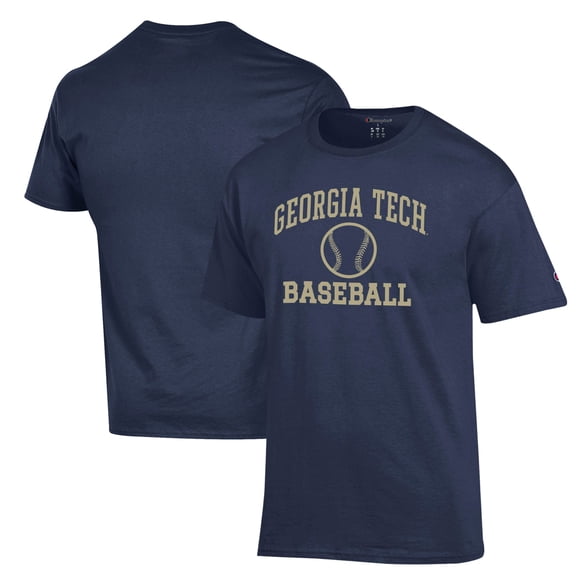 Men's Champion  Navy Georgia Tech Yellow Jackets Icon Baseball T-Shirt
