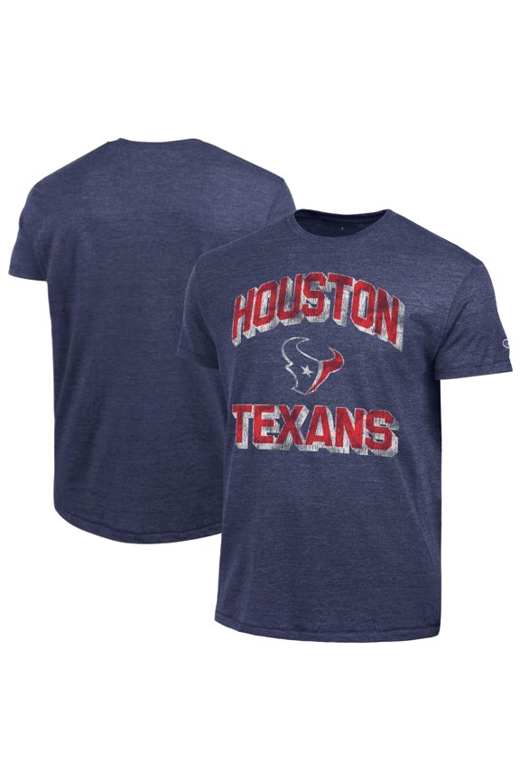 Men's Champion Navy Houston Texans Ultimate Tri-Blend T-Shirt