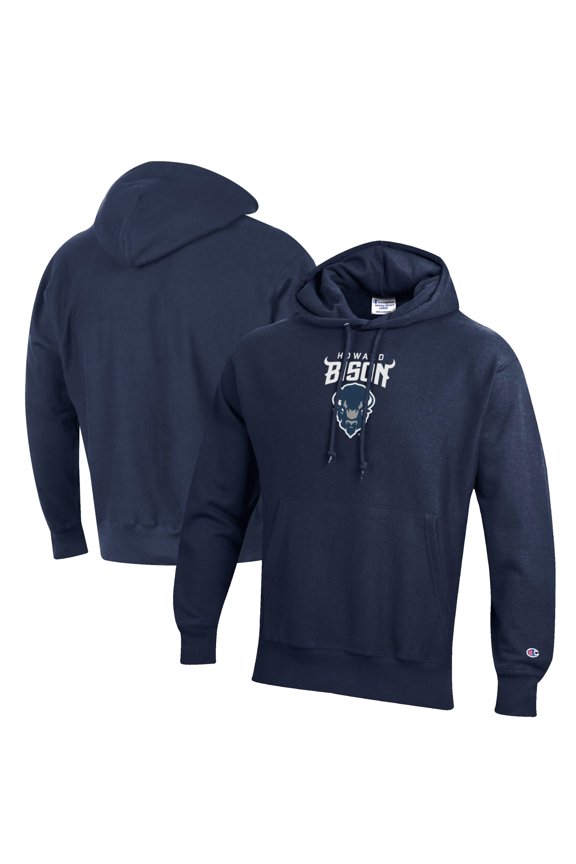 Men's Champion Navy Howard Bison Reverse Weave Fleece Pullover Hoodie