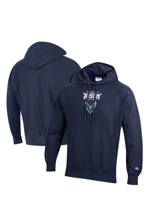 Men's Champion Navy Howard Bison Reverse Weave Fleece Pullover Hoodie
