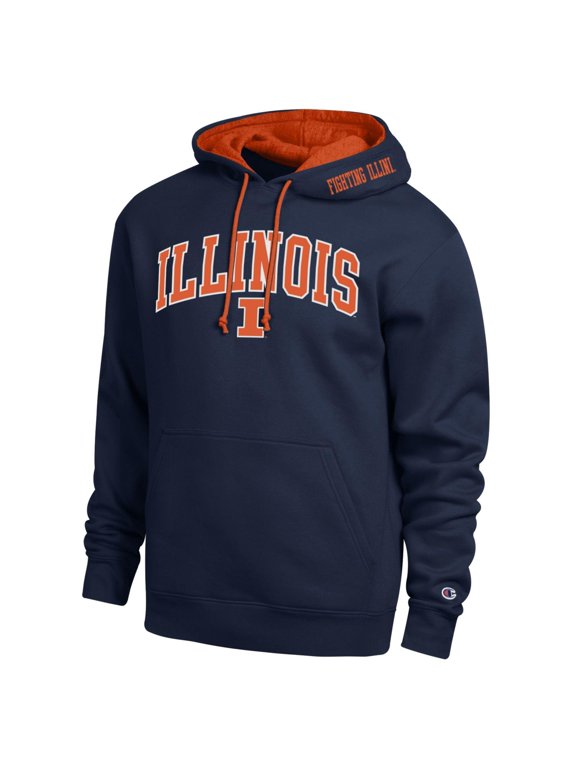 Men's Champion Navy Illinois Fighting Illini Arch Tackle Twill Hoodie