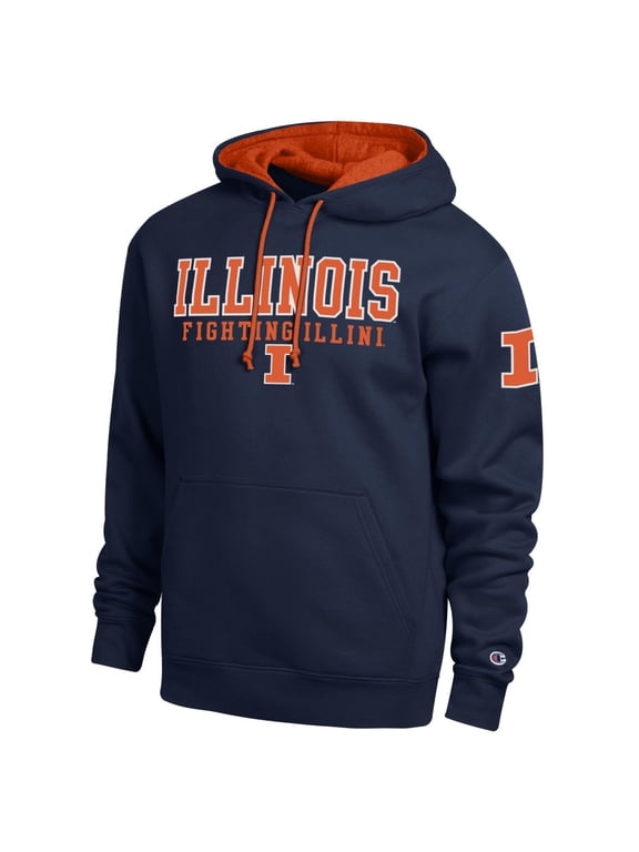 Men's Champion Navy Illinois Fighting Illini Contrast Hoodie