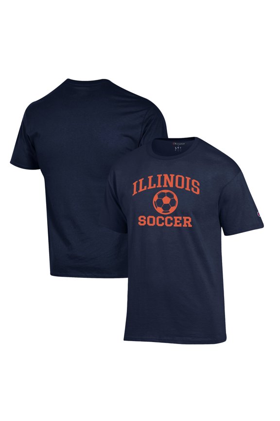 Men's Champion Navy Illinois Fighting Illini Soccer Icon T-Shirt
