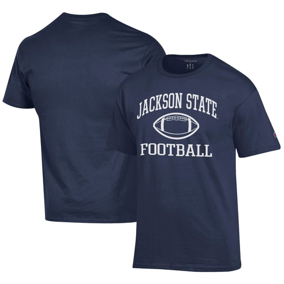 Men's Champion Navy Jackson State Tigers Football Jersey T-Shirt