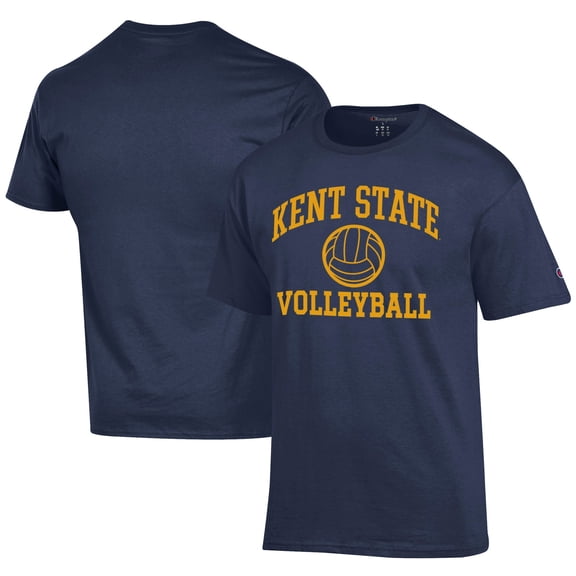 Men's Champion  Navy Kent State Golden Flashes Icon Logo Volleyball Jersey T-Shirt