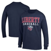 Mens Champion Navy Liberty Flames Stack Baseball Long Sleeve T-Shirt