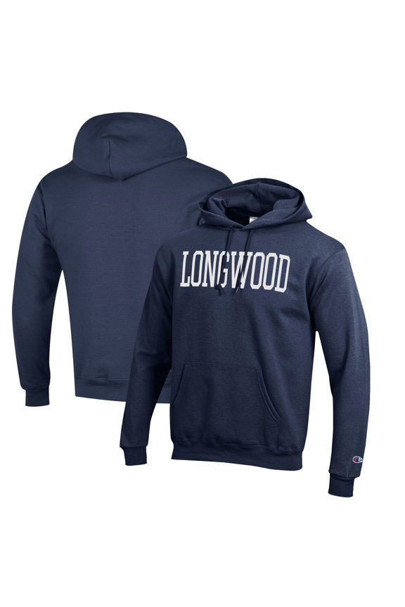 Men's Champion Navy Longwood Lancers Eco Powerblend Pullover Hoodie