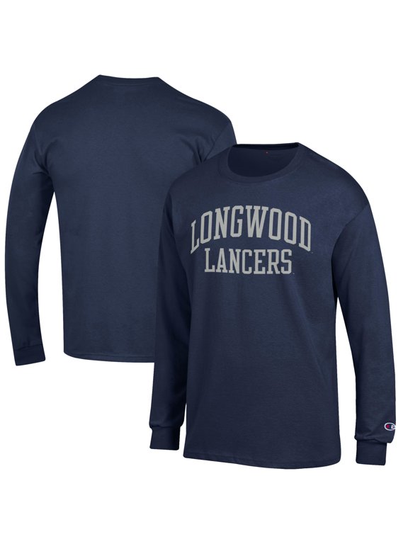 Men's Champion Navy Longwood Lancers Jersey Long Sleeve T-Shirt