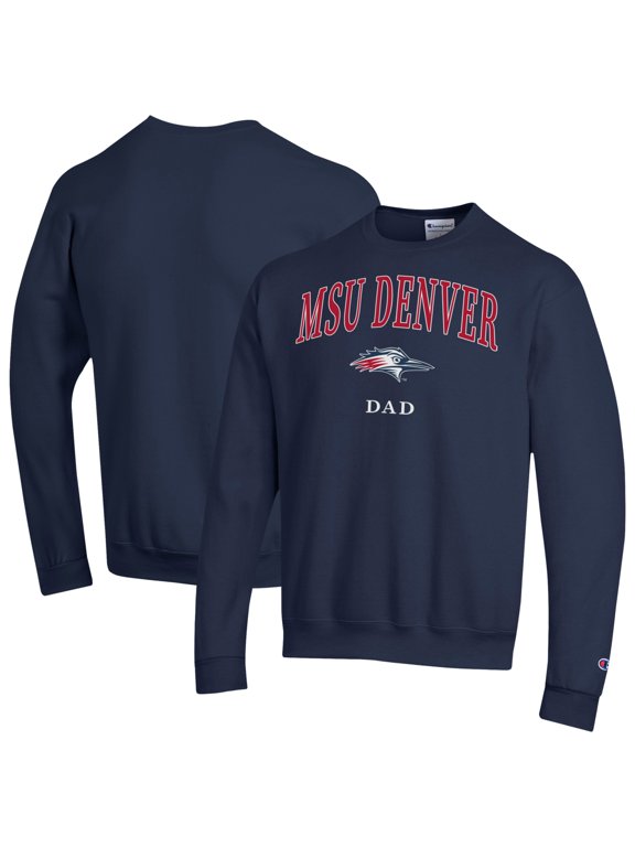 Men's Champion Navy MSU Denver Roadrunners Arch Dad Eco Powerblend Sweatshirt