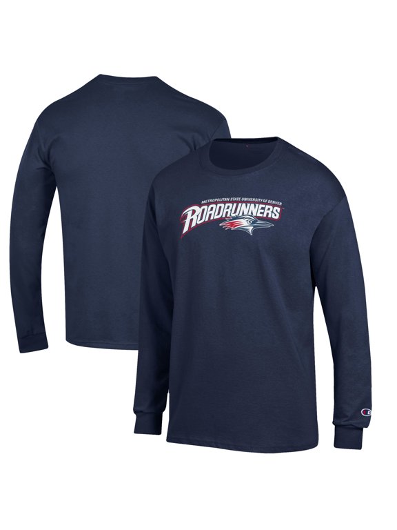 Men's Champion Navy MSU Denver Roadrunners Jersey Long Sleeve T-Shirt