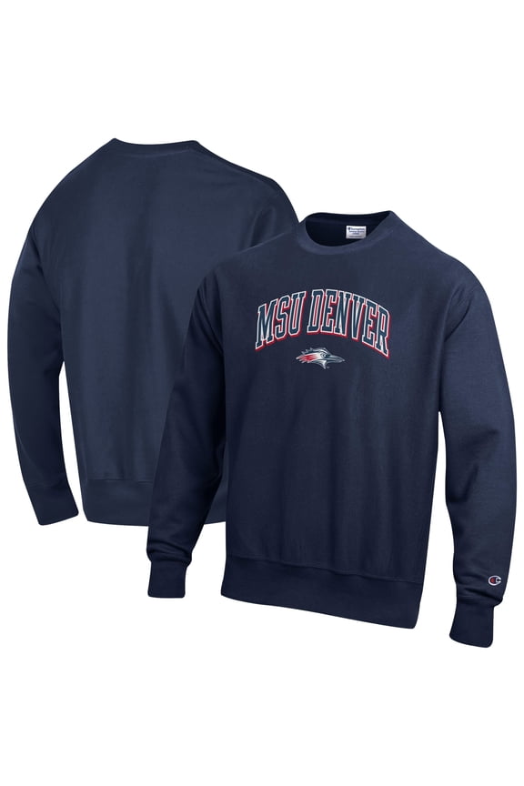 Men's Champion Navy MSU Denver Roadrunners Reverse Weave Sweatshirt
